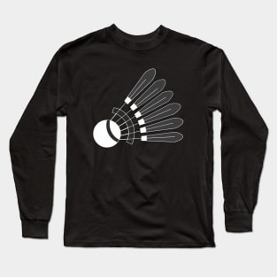 Badminton Player Feathered Badminton Shuttlecock (Black) Shuttles Long Sleeve T-Shirt